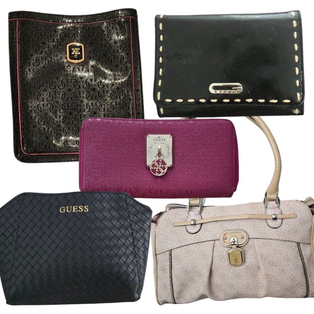 Guess Y2K Purse Wallet Bundle Satchel Monogram Handbag Lot Designer Bags